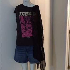 Diesel T-shirt top with one shoulder long